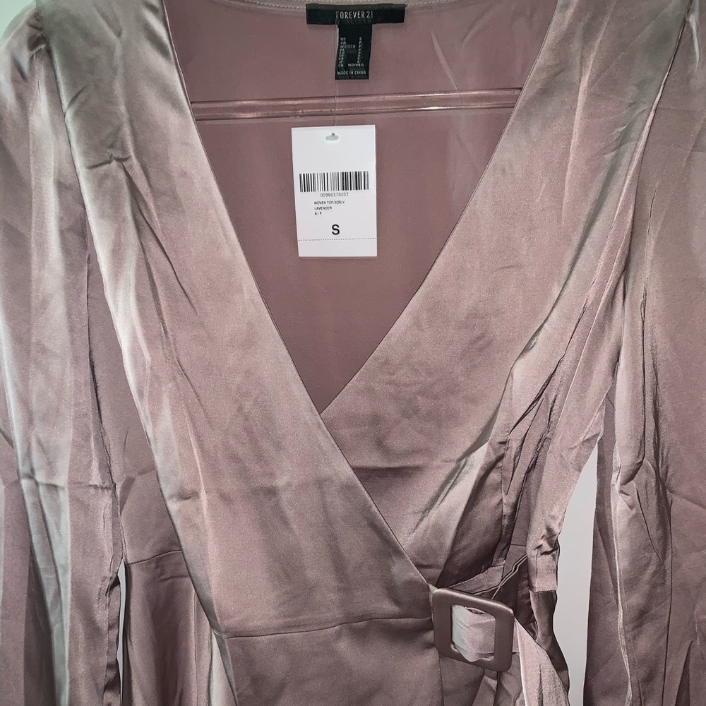 Forever 21 - Mauve Satin wrap belted top